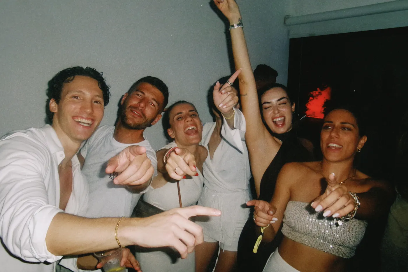 The crowd with hands in the air
